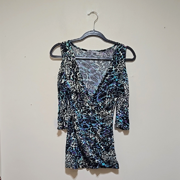 Charlotte Russe Tops - Charlotte Russe Leopard Print Cold Shoulder Top